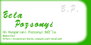 bela pozsonyi business card